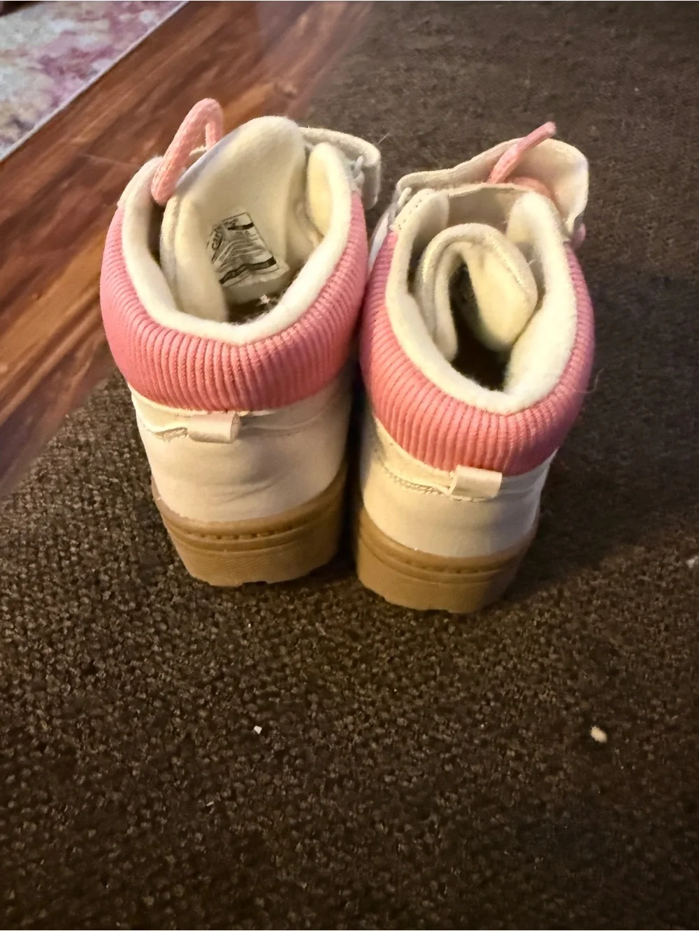 Carter's Cream and Pink Toddler High-Top Boots